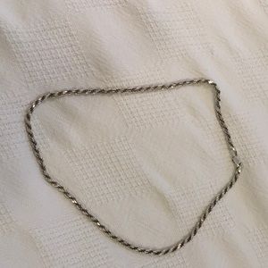 Diamond cut silver rope chain